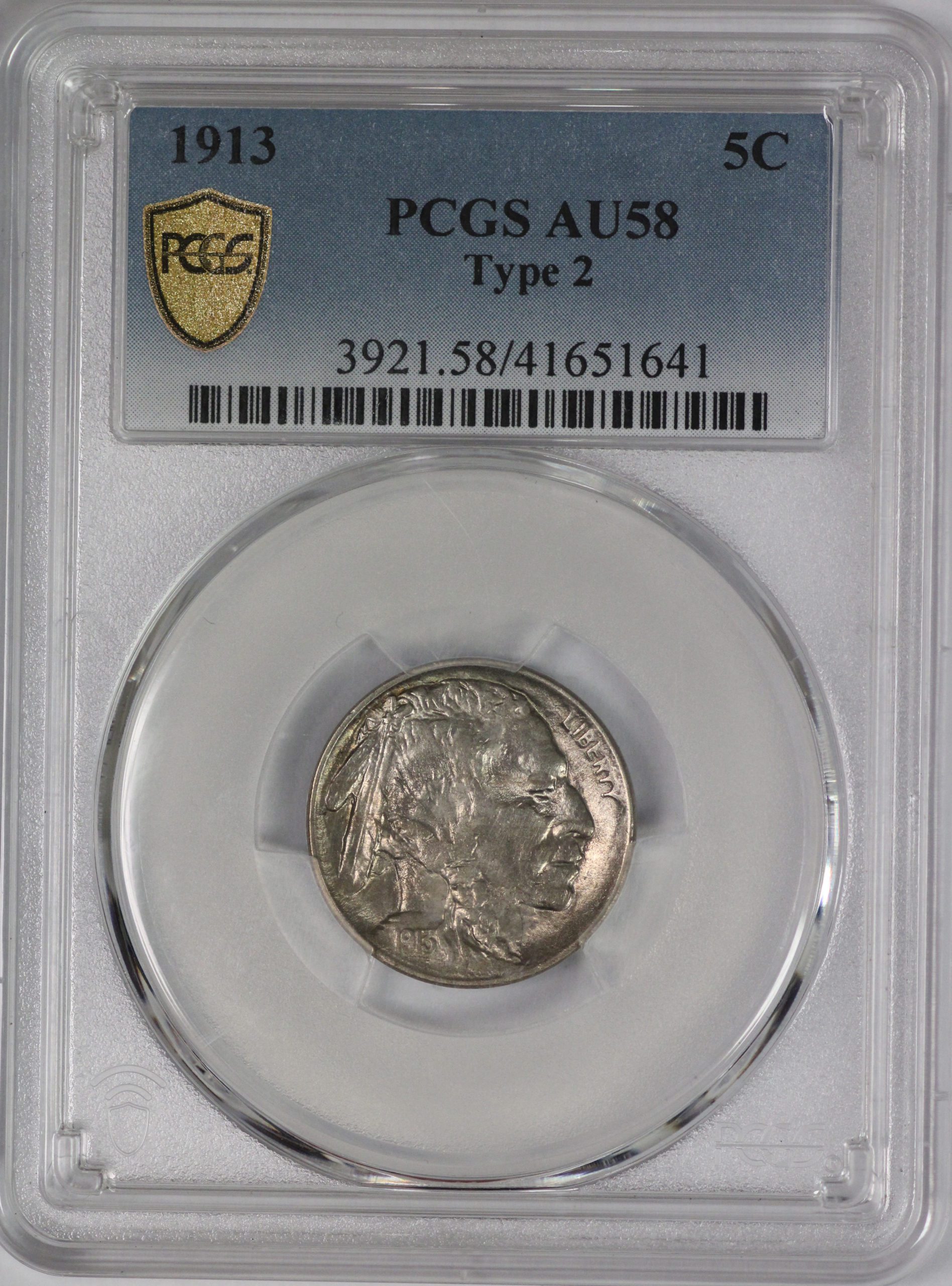 1913 Type 2 One A Plain Buffalo Nickel AU58 PCGS