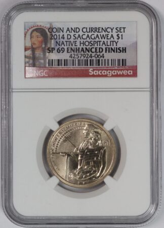 Auction - 2014 D Sacagawea $1 Native Hospitality NGC SP69 Enhanced Finish - From Coin & Currency Set