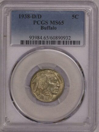 1938 D/D Buffalo Nickel MS65 RPM PCGS