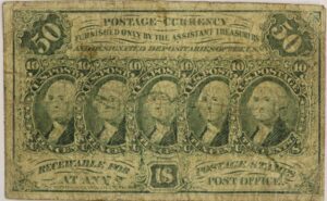 Auction - 1862 Fractional Postage Currency 50 Cents