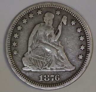 Auction - 1876 Seated Liberty Quarter Cleaned