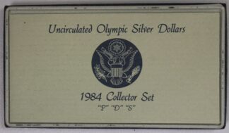 1984 Olympic 3 90% Silver Dollar Set - Uncirculated P D S Set OGP