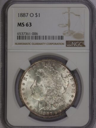1887 O Morgan Dollar NGC MS63