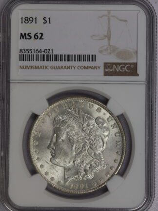1891 Morgan Dollar NGC MS62