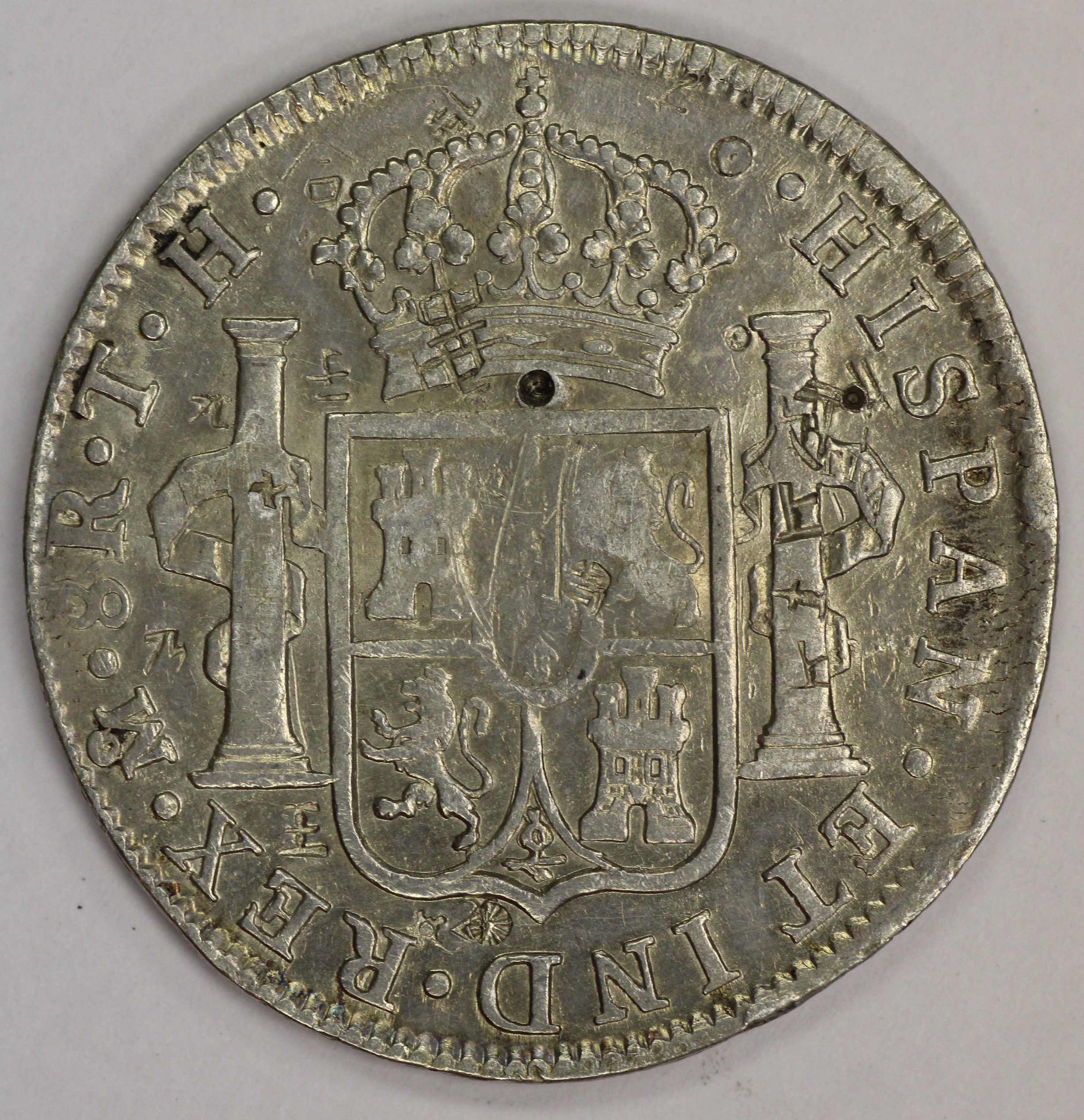 Auction - 1805 TH Mexico Spanish Colony 8 Reales Chopmarked - Excellent Example - Image 2