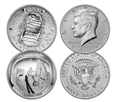 2019 APOLLO 11 50th Anniversary Half Dollar Set OGP - Proof & Enhanced Reverse Proof - Image 2