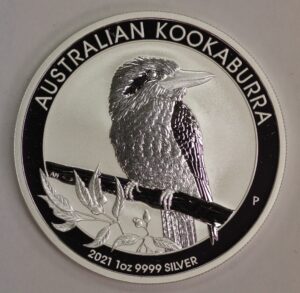 Auction - 2021 Australia Silver Kookaburra - One Ounce .9999 Silver - W/ Capsule
