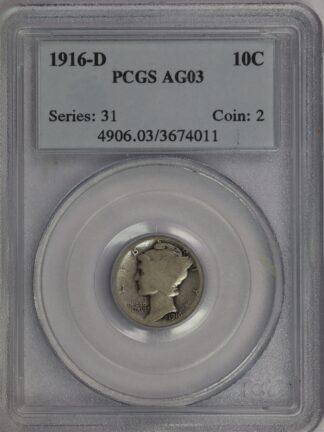 1916-D Mercury Dime PCGS AG03