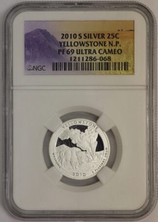 2010 S Yellowstone National Park ATB Silver Quarter NGC PF69 UC