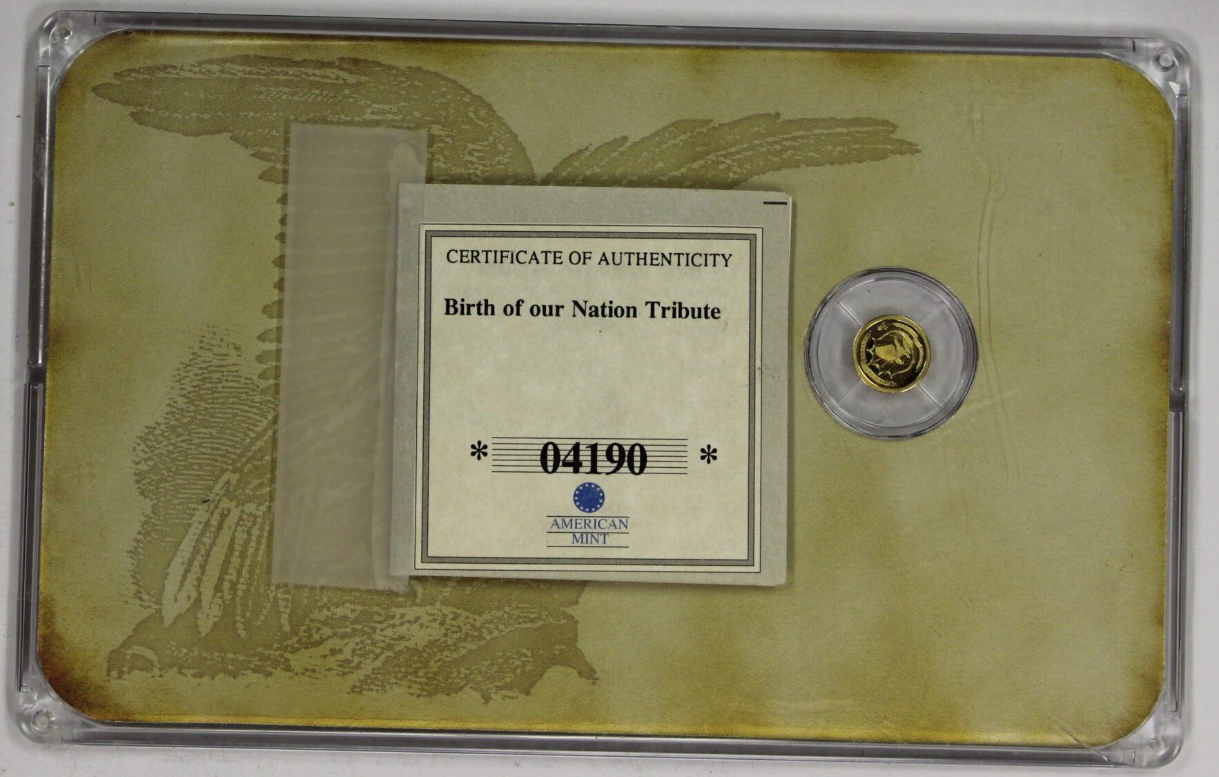 AUCTION- American Mint .585 Gold Token Birth of our Nation Declaration of Independence #03679/9999 - Image 2