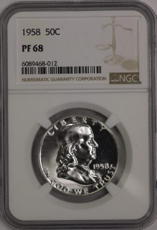 1958 Proof Franklin Half NGC PF68
