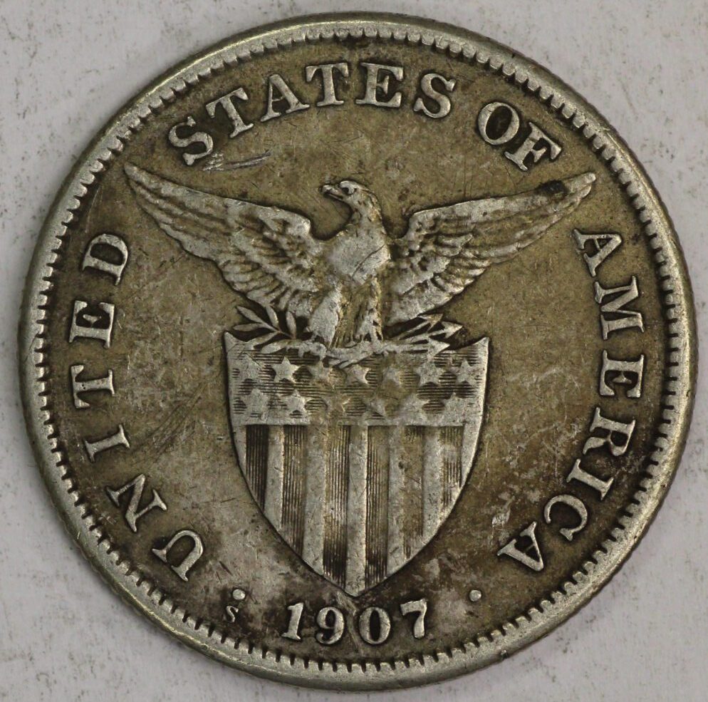 AUCTION- 1907-S Philippine Silver Peso - Image 2