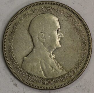 AUCTION-Hungary 5 Pengo 1930 Silver Crown