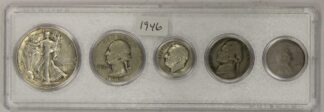 1946 Year Set Half Dollar, Quarter, Dime, Nickel and Cent Circulated