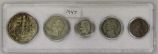 1947 Year Set Half Dollar, Quarter, Dime, Nickel and Cent Circulated