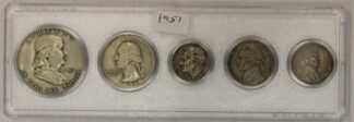 1951 Year Set Half Dollar, Quarter, Dime, Nickel and Cent Circulated