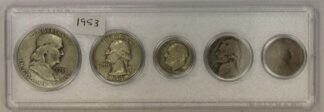 1953 Year Set Half Dollar, Quarter, Dime, Nickel and Cent Circulated