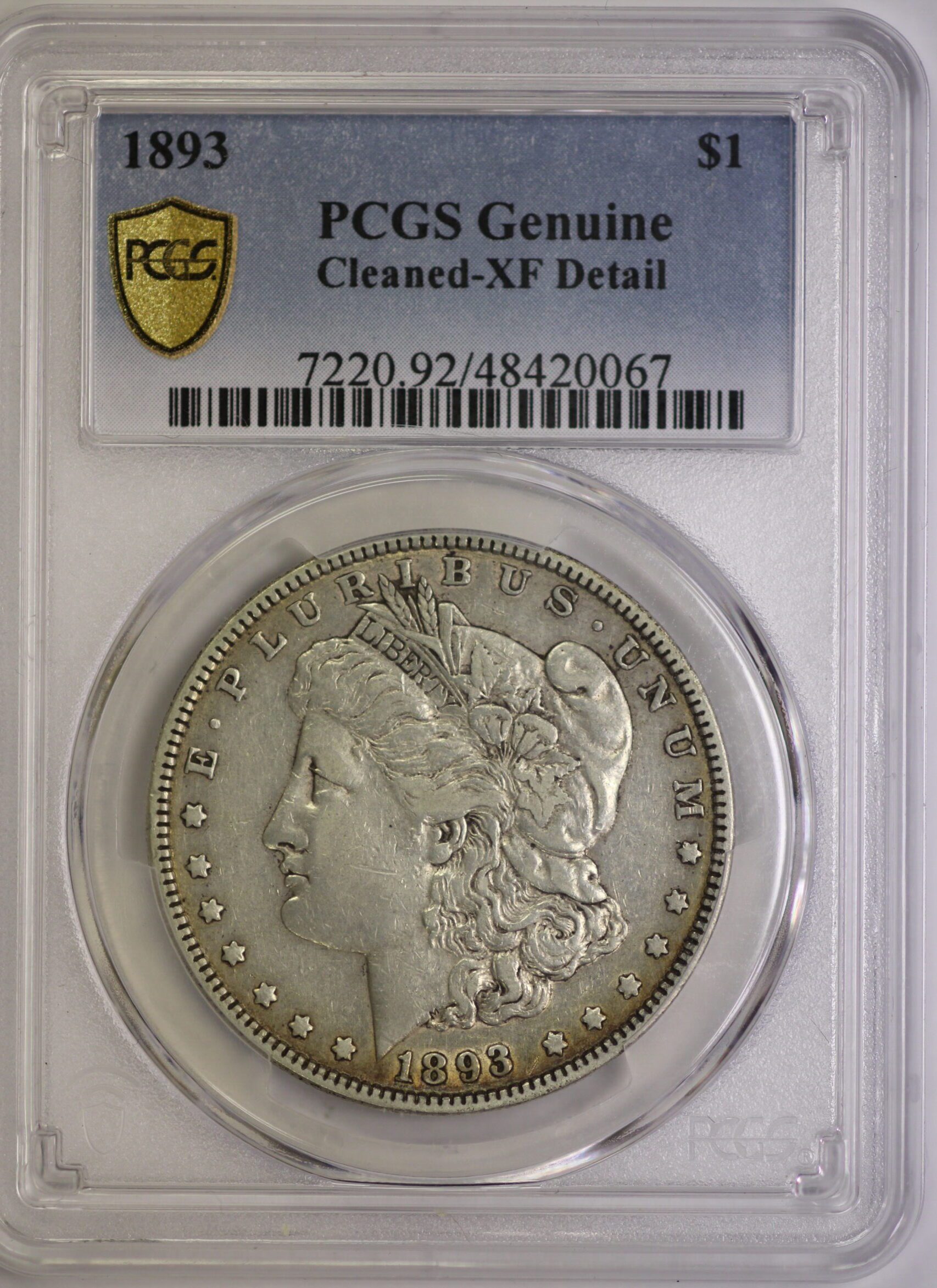 1893 Morgan Dollar PCGS Genuine Cleaned XF Detail – Portsmouth