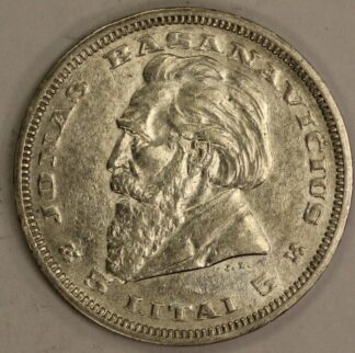 AUCTION- 1936 Lithuania 5 Litai 75% Silver