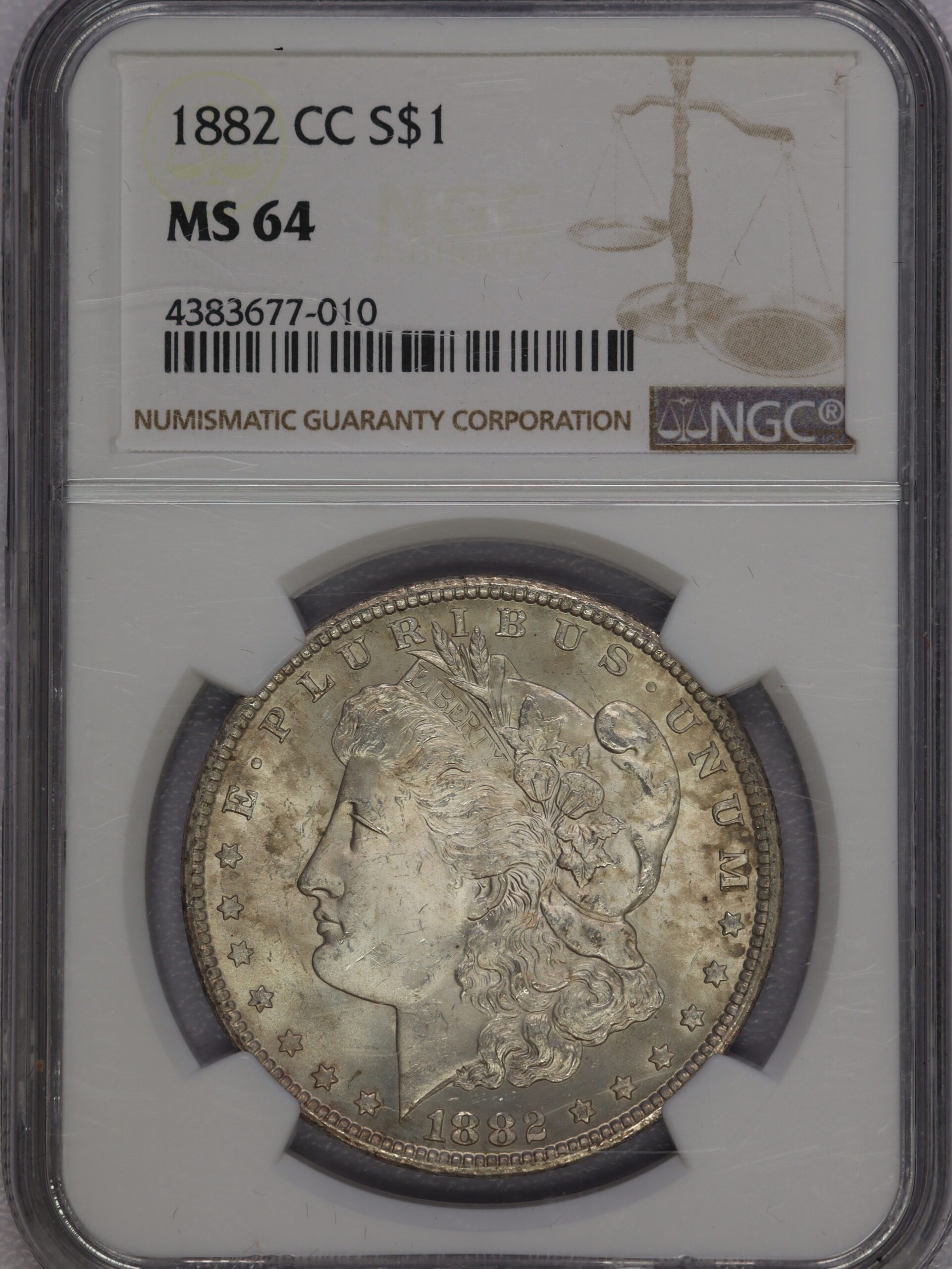 1882 CC Morgan Dollar NGC MS64 Toning – Portsmouth Coin & Currency Co