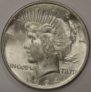 Auction - 1924 Peace Dollar UNC