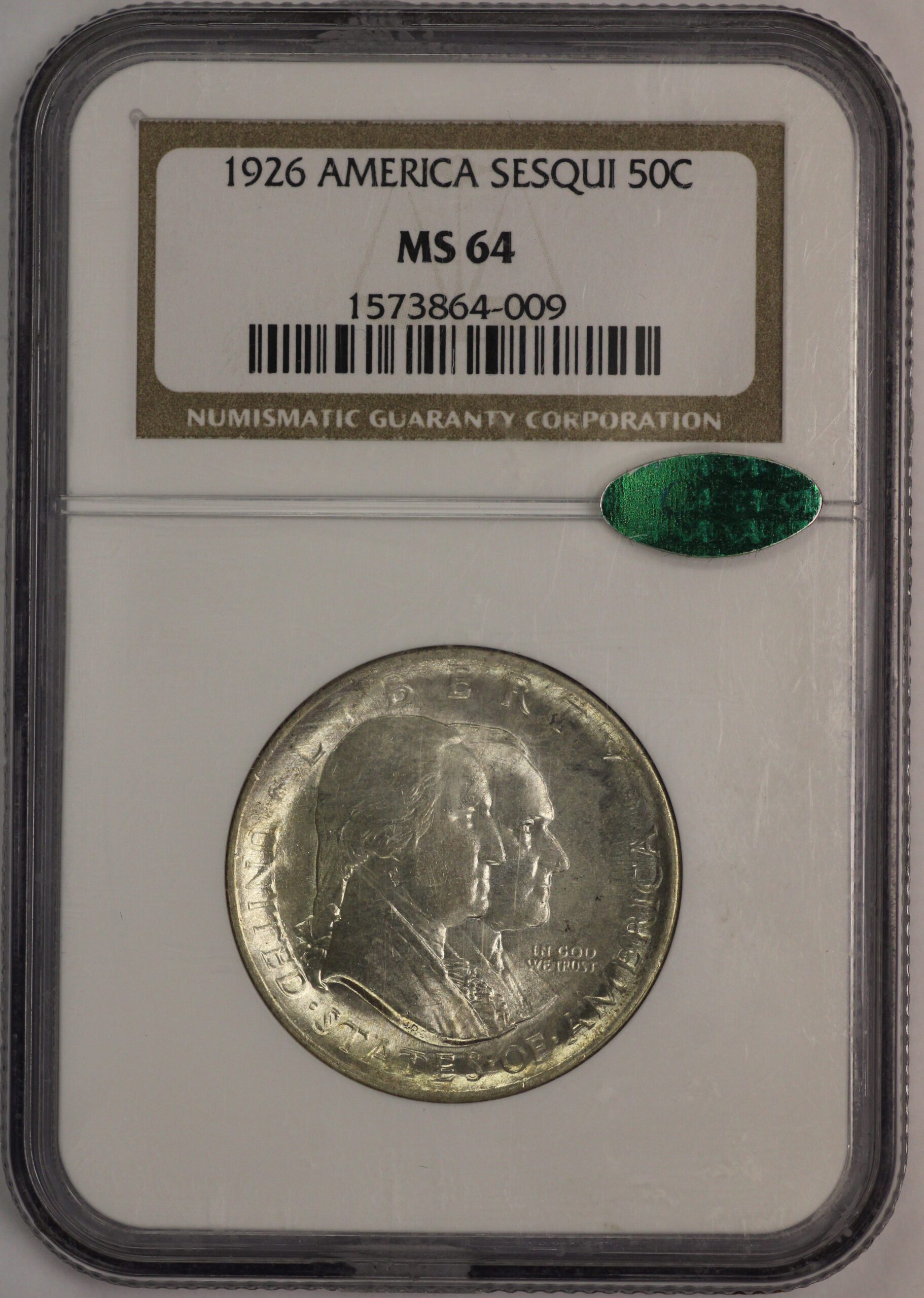 1926 Sesquicentennial of American Independence Commemorative Silver Half NGC MS64 CAC