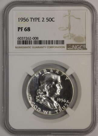 1956 Franklin Half Dollar Type 2 NGC PF68