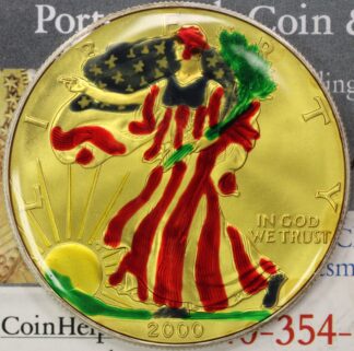 Auction - 2000 Silver Eagle Painted And Enameled .999 1 Troy oz
