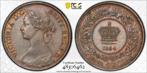 Auction - 1864 Nova Scotia Half Cent MS62BN