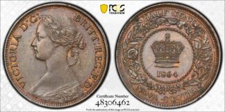 Auction - 1864 Nova Scotia Half Cent MS62BN