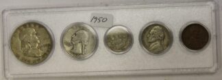 1950 Year Set Half Dollar, Quarter, Dime, Nickel and Cent Circulated
