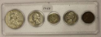 1954 Year Set Half Dollar, Quarter, Dime, Nickel and Cent Circulated