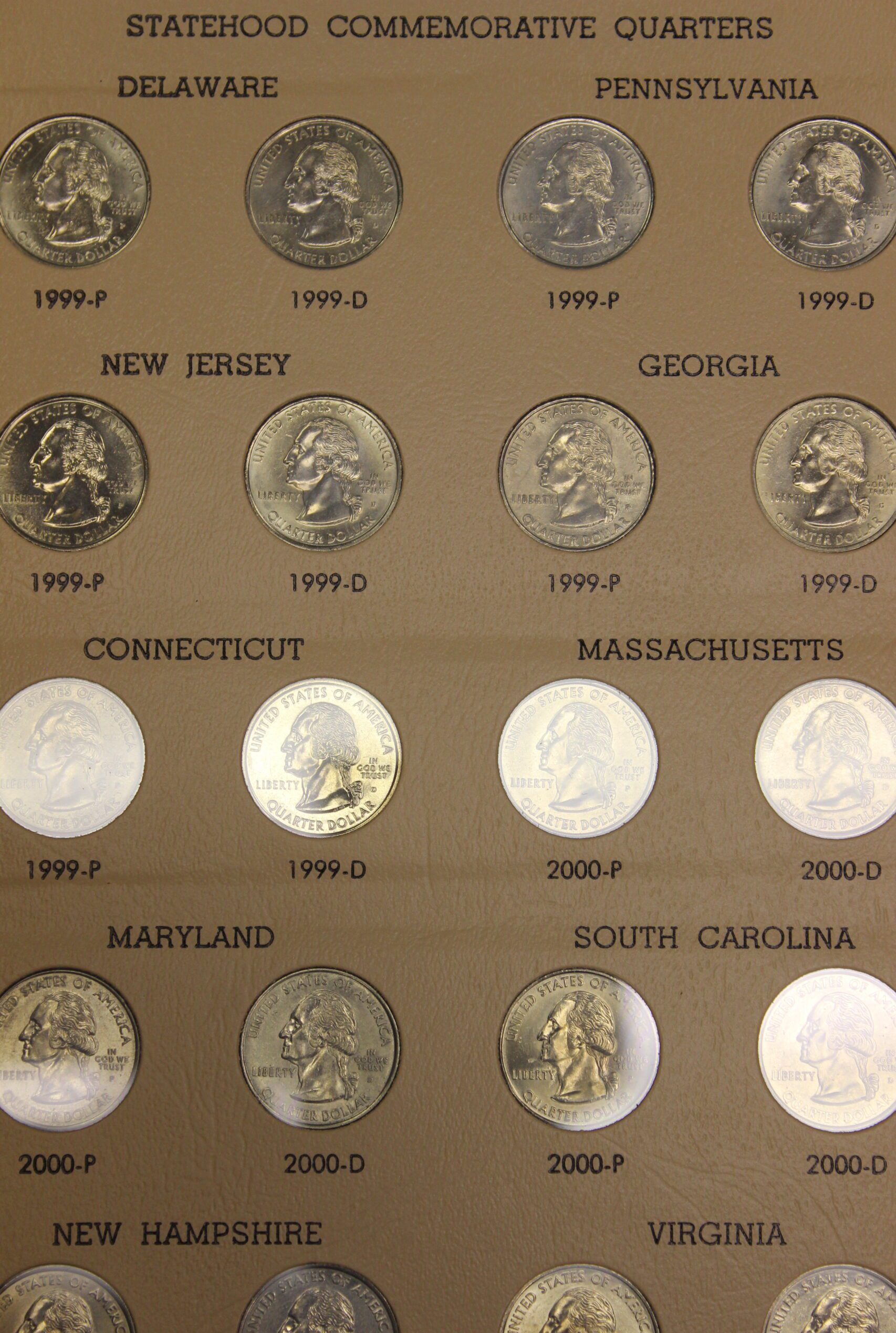 Washington Quarters Statehood Commemorative 1999-2008 In Dansco Album - Image 2