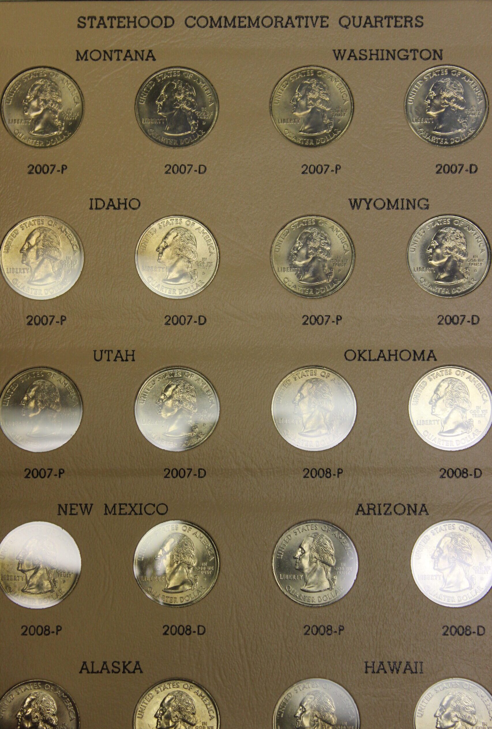 Washington Quarters Statehood Commemorative 1999-2008 In Dansco Album - Image 6