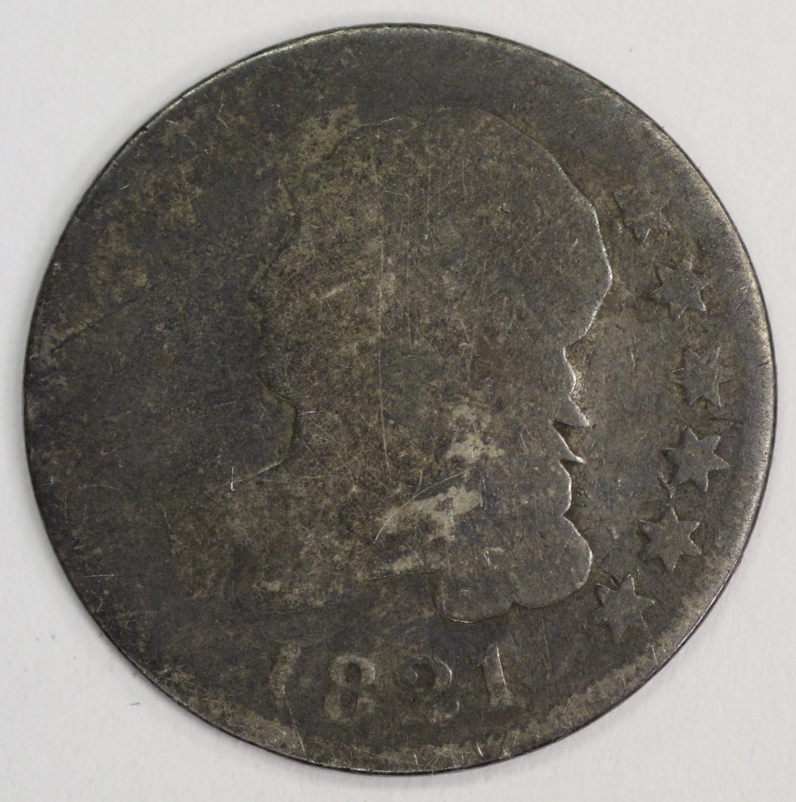 Auction - 1821 Capped Bust Dime With Issues