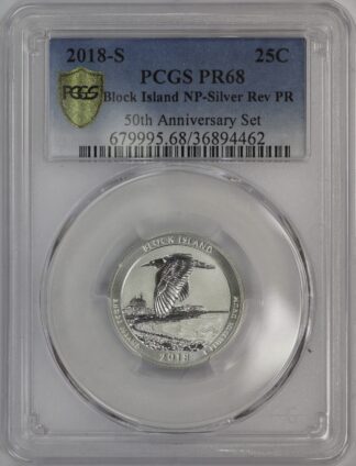 Auction - 2018 S Block Island SILVER ABT Quarter Reverse PR68 PCGS