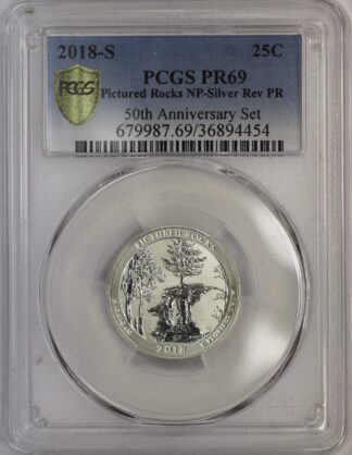 Auction - 2018 S Pictured Rocks SILVER ABT Quarter Reverse PR69 PCGS