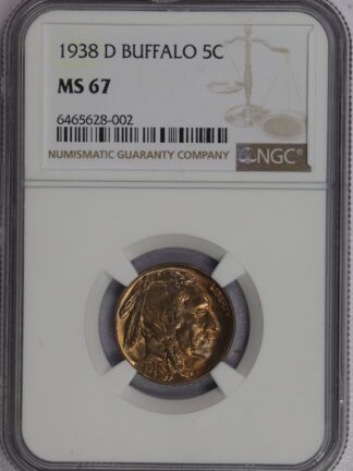 1938 D Buffalo Nickel MS67 NGC