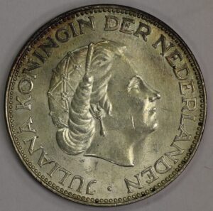 Auction - 1964 Netherlands 2 1/2 Gulden - 72% Silver/.3472 OZ ASW