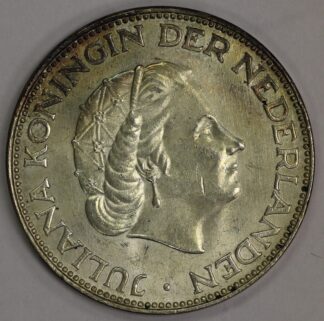 Auction - 1964 Netherlands 2 1/2 Gulden - 72% Silver/.3472 OZ ASW