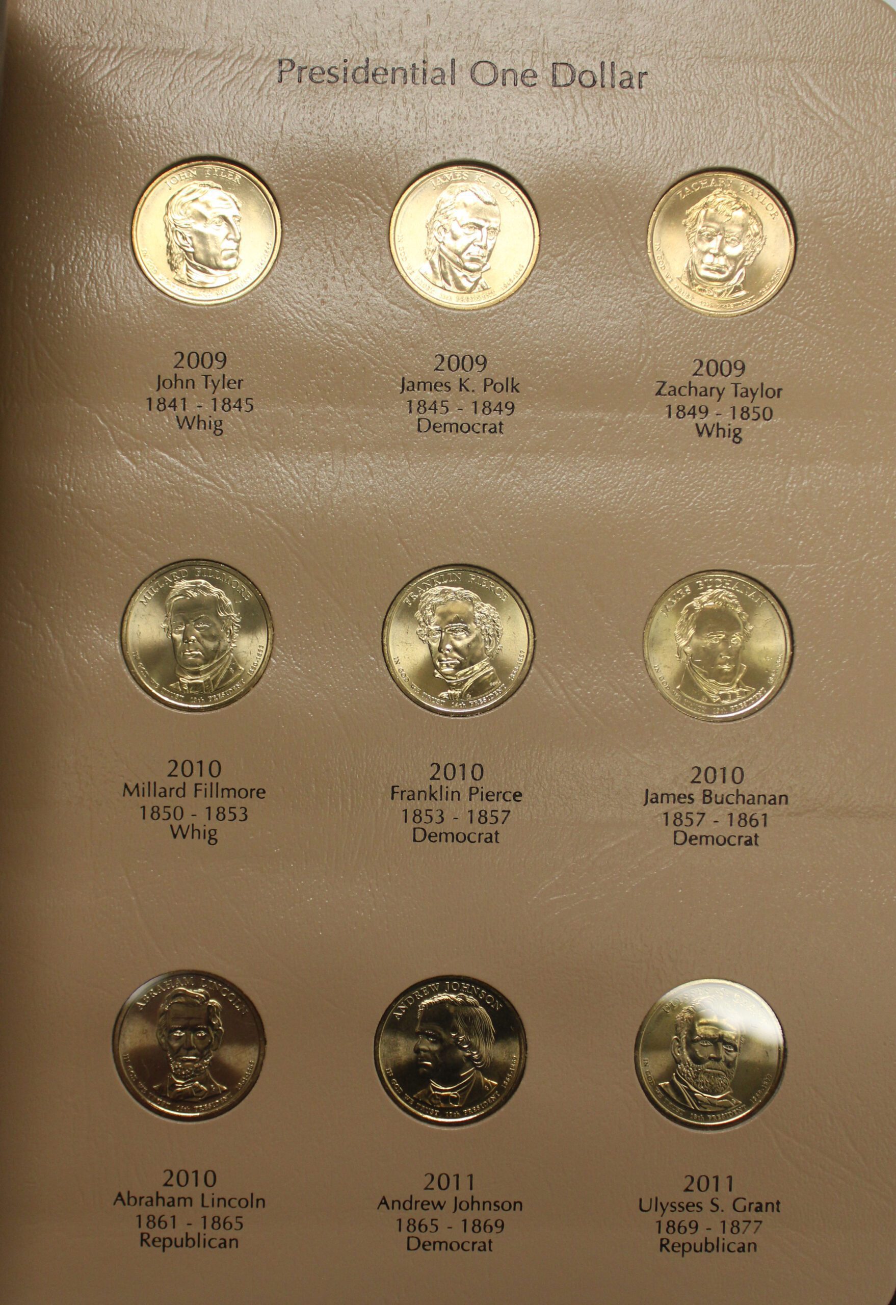 2007 to 2020 P Presidential Dollar Collection 40 Coins In Dansco Album W/ Portrait Inserts - Image 2