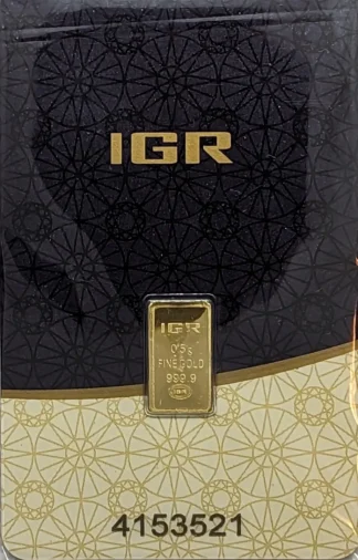 .5 Half  Gram IGR Gold bar 999.9 Fine