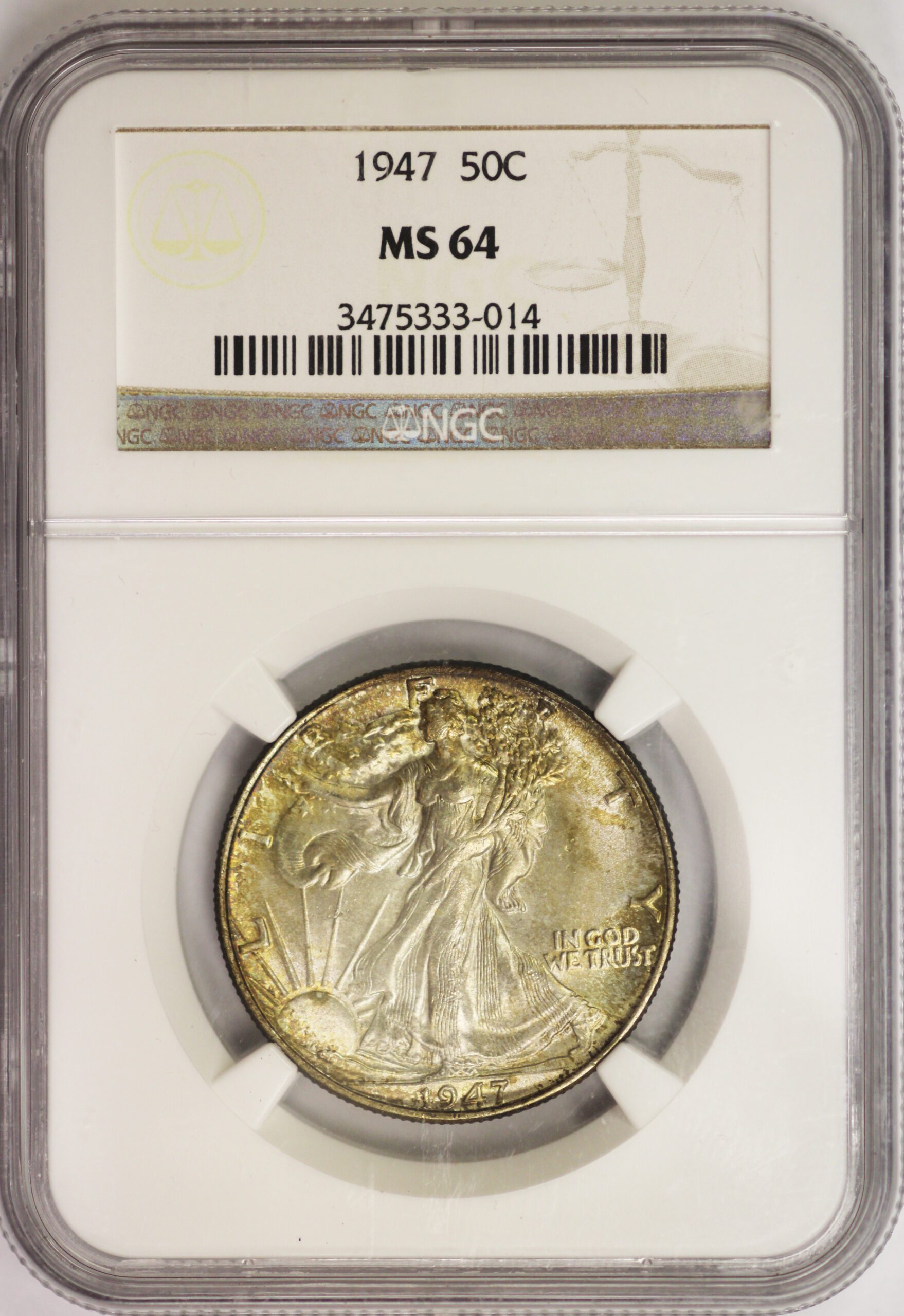 Auctions - 1947 Walking Half Dollar NGC MS64 Toned