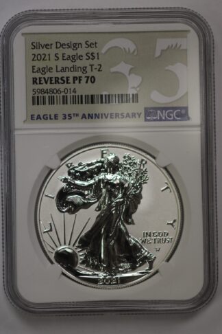 2021 S Silver Eagle Type 2 Reverse Proof 35th Anniversary PF70 NGC