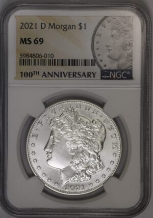 2021 D Morgan Dollar MS69 NGC