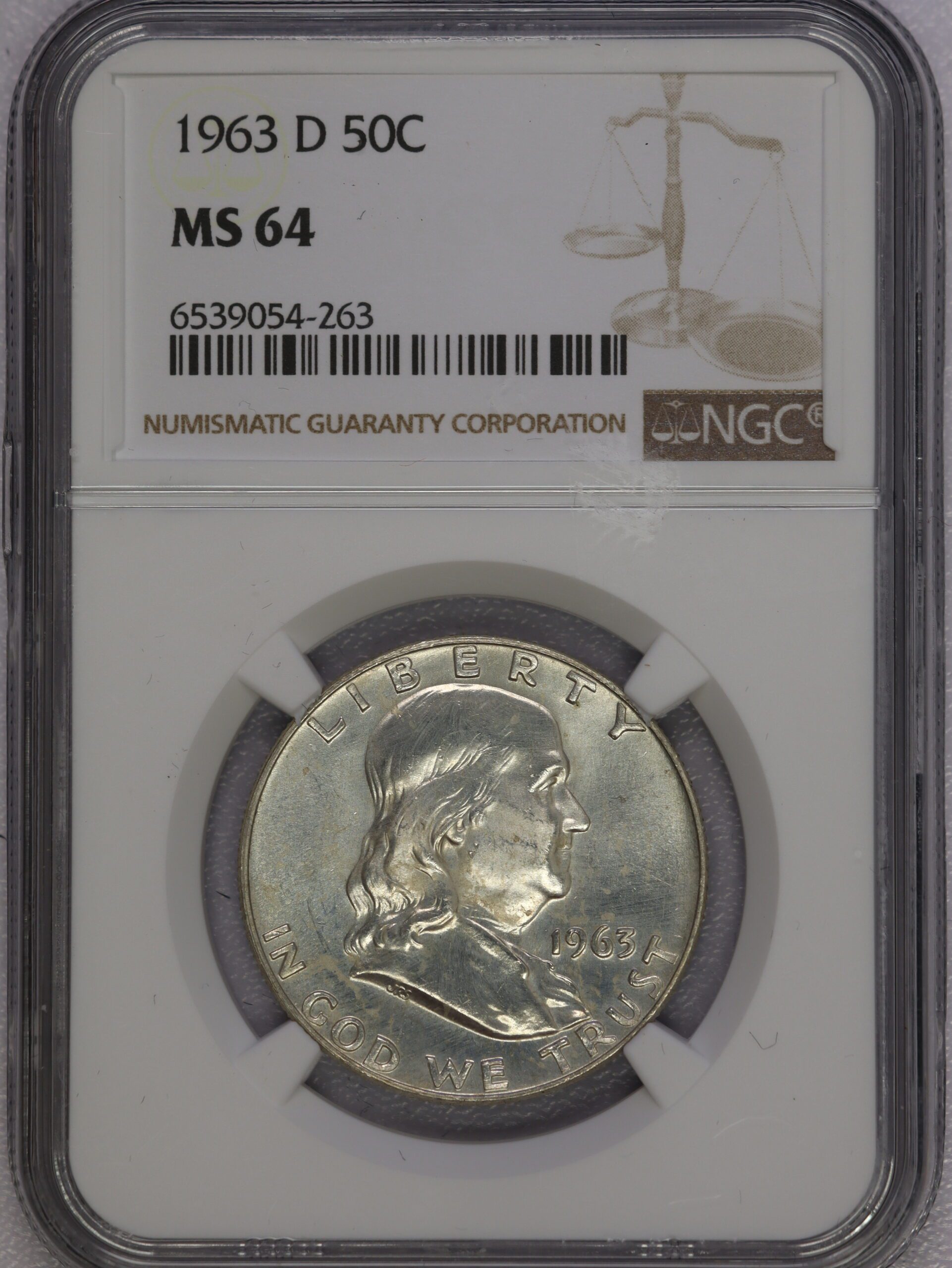 1963 D Franklin Half Dollar NGC MS64 – Portsmouth Coin & Currency Co
