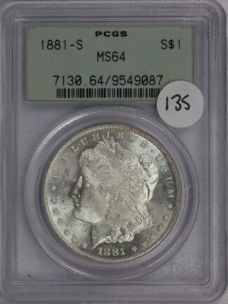1881 S Morgan Dollar MS64 PCGS OGH