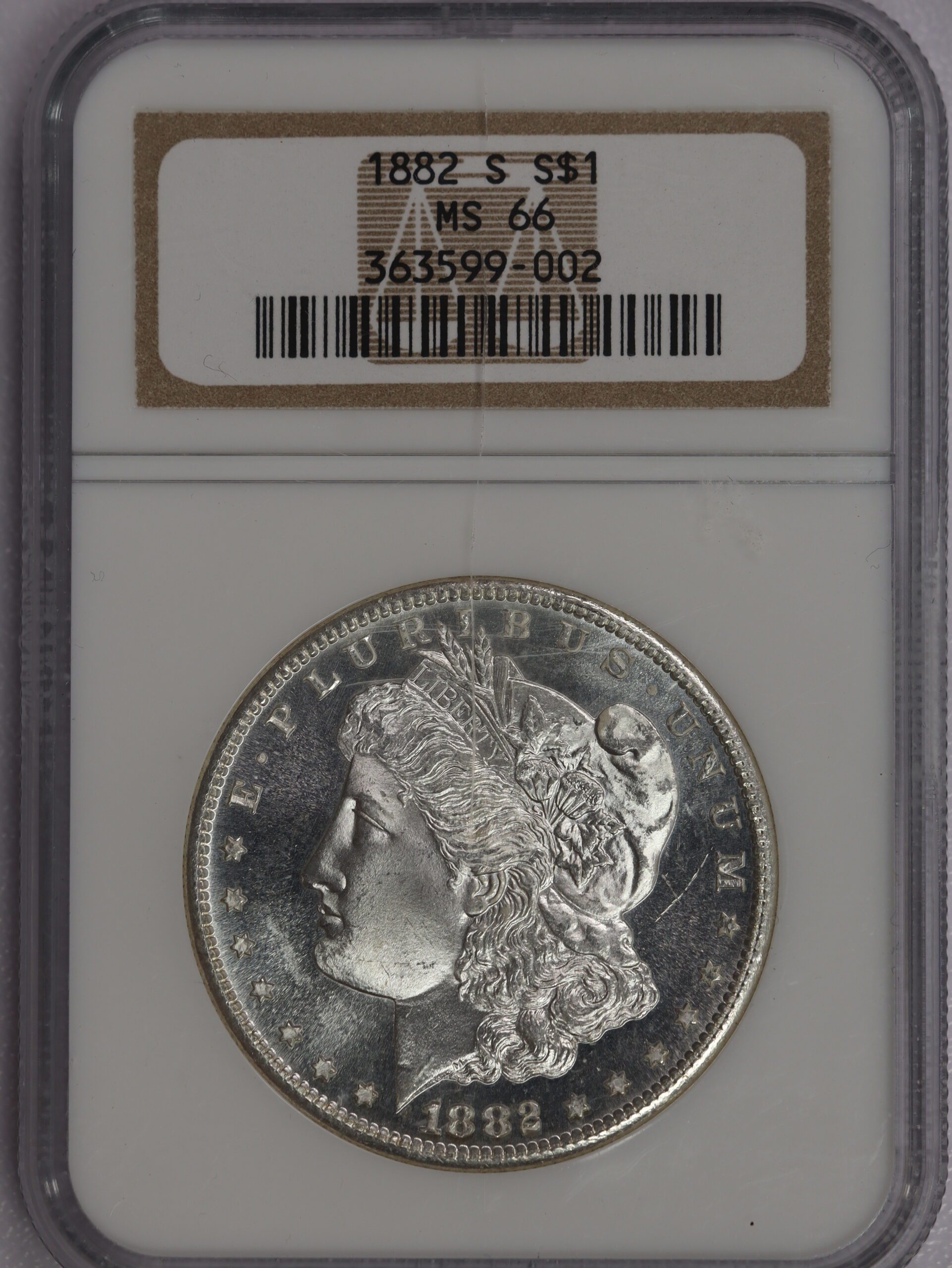 1882 S Morgan Dollar NGC MS66 363599-002