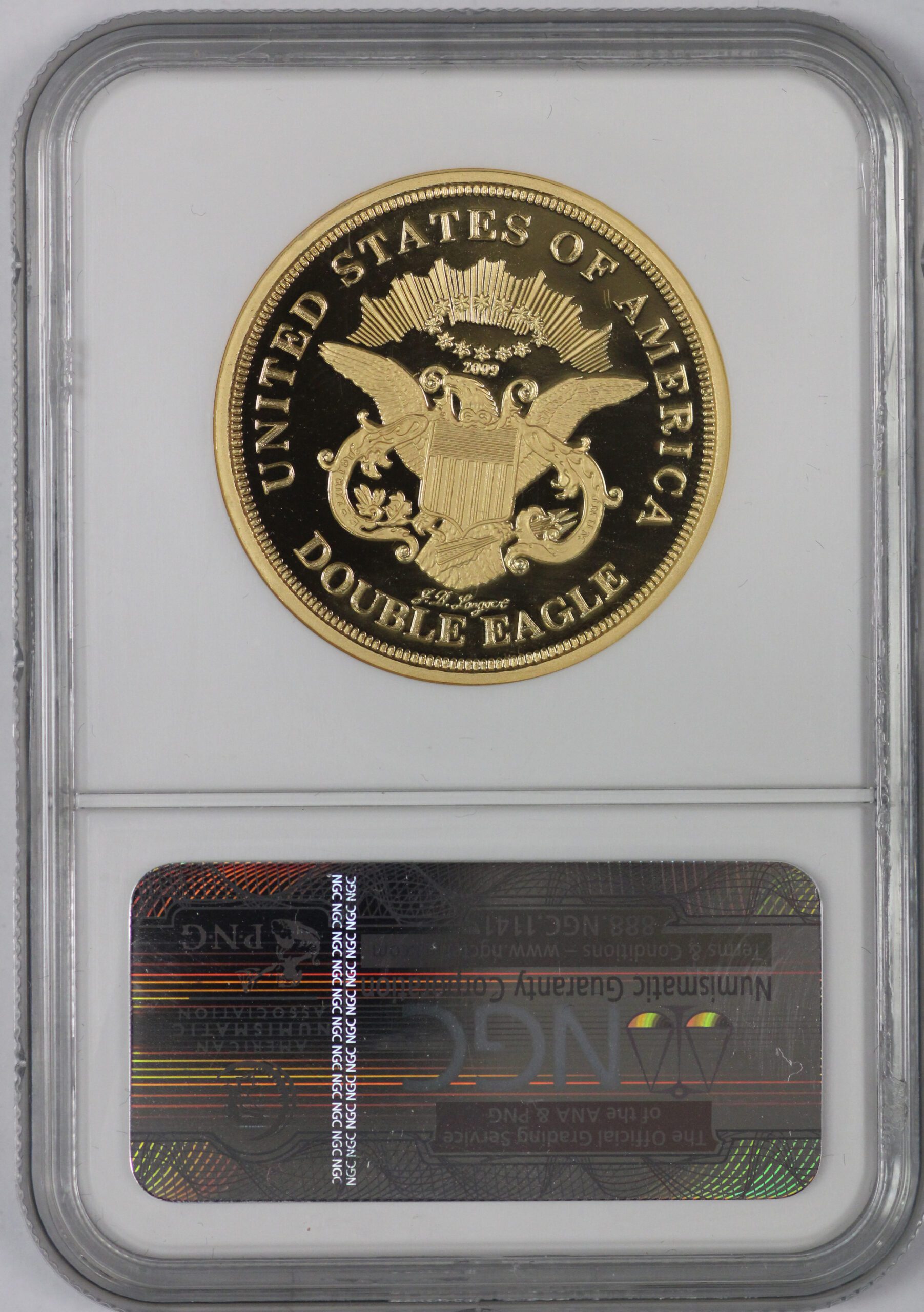 2010 Smithsonian Collection James B Longacre 1849 Pattern Gold Double Eagle NGC Ultra Cameo Gem Proof - One Ounce .999 Fine Gold - Image 2