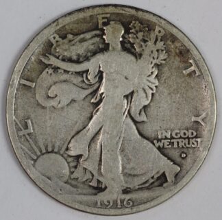 Auction - 1916 D Walking Liberty Half Dollar